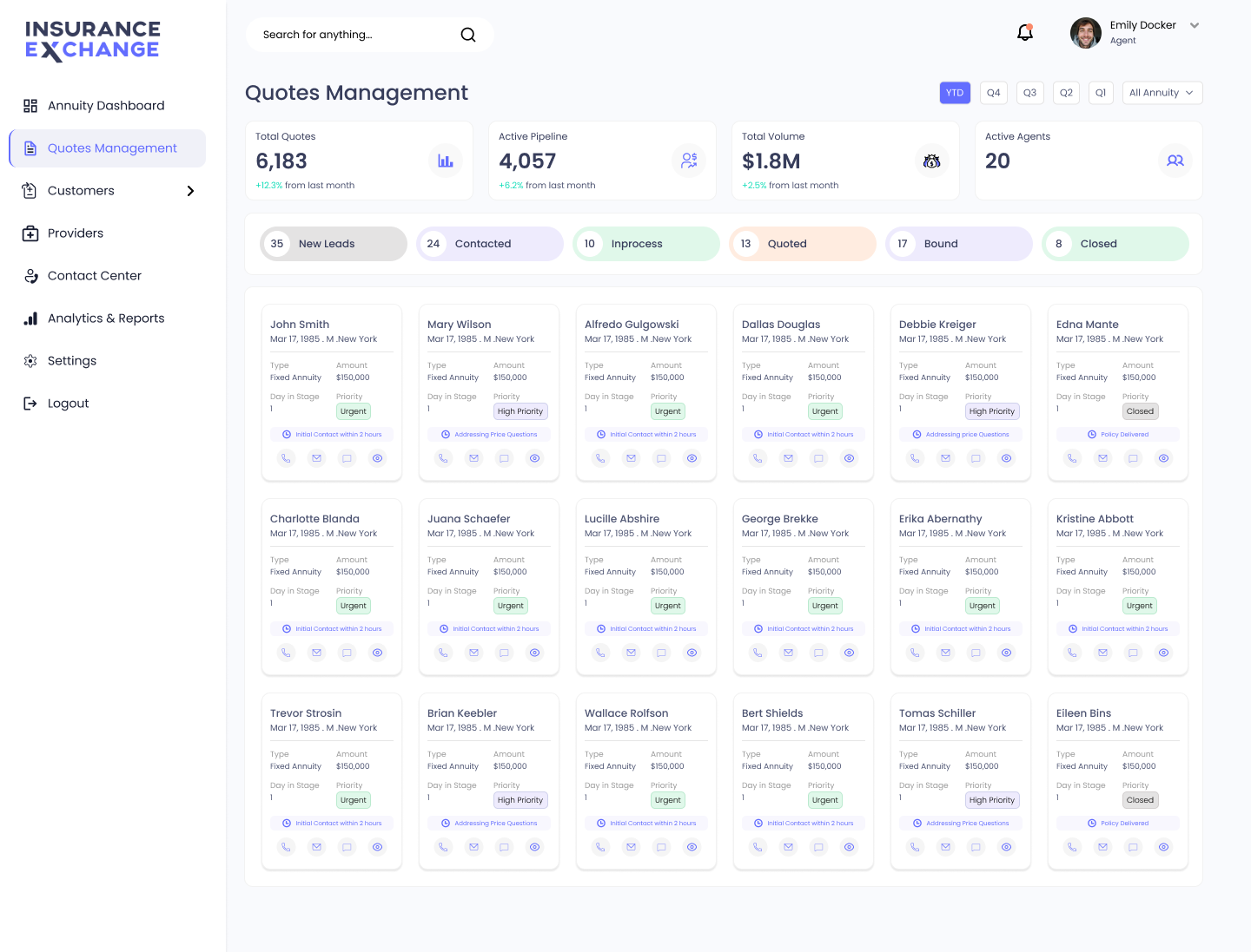 Insurance Exchange — Quotes Management